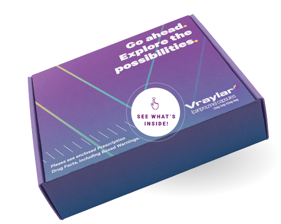 VRAYLAR® (cariprazine) Digital Patient Starter Kit packaging.
