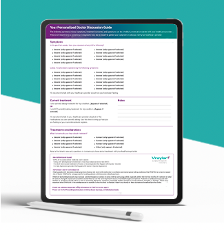 Doctor discussion guide downloadable PDF.