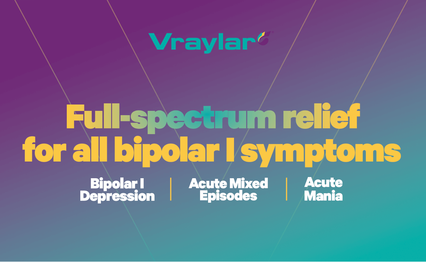 VRAYLAR® provides full-spectrum relief for all bipolar I symptoms.